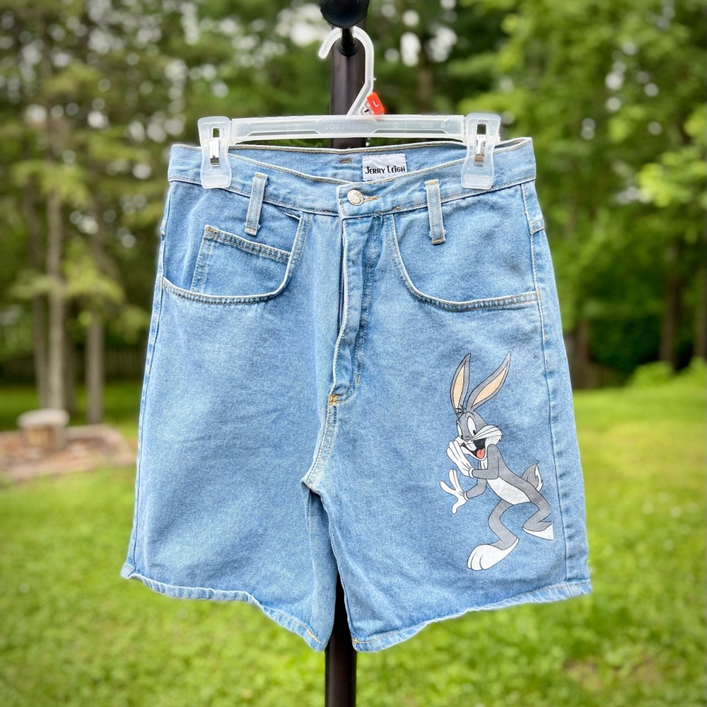 Jerry Leigh Vintage Looney Tunes Bugs Bunny Printed Denim Shorts sz M
